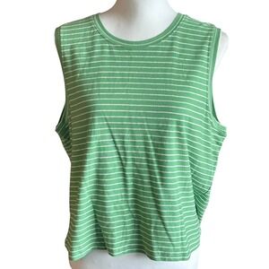 Marine Layer Tank Top‎ Women's XL Green White Striped Tank Top Sleeveless Casual